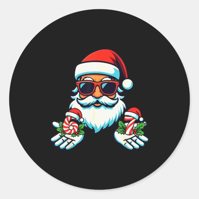 Six Seven Meme Funny Santa Christmas Humor  Classic Round Sticker (Front)
