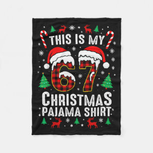 Six Seven Meme Gen Alpha Slang Brainrot Quote Fleece Blanket