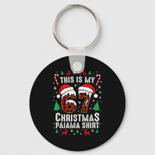 Six Seven Meme Gen Alpha Slang Brainrot Quote Keychain