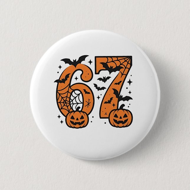  Six Seven Meme Halloween 67 Mason Spooky  2 Inch Round Button (Front)