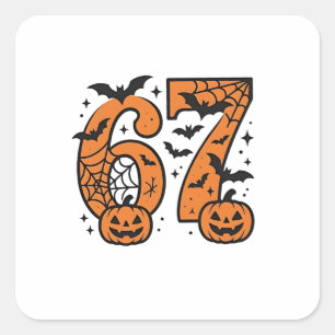  Six Seven Meme Halloween 67 Mason Spooky  Square Sticker
