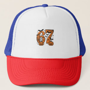 Six Seven Meme Halloween 67 Mason Spooky  Trucker Hat