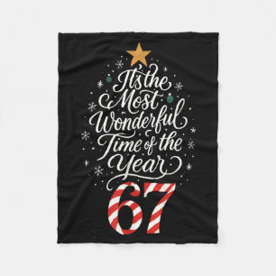 Six Seven Meme Its The Most Wonderful Time 67 Chri Fleece Blanket