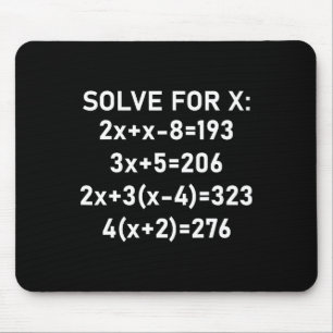 Six Seven Meme Math Algebra Pun Solve For X 67 Bra Mouse Pad