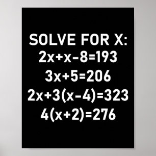 Six Seven Meme Math Algebra Pun Solve For X 67 Bra Poster
