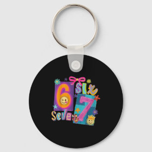 Six Seven Meme Number 67 Player Or 67th Birthday G Keychain