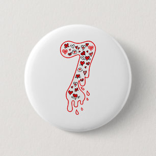 Six Seven Meme Number 7 Couples Matching Valentine 2 Inch Round Button