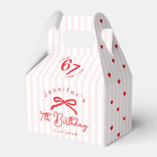 Six Seven Meme Pink Red Coquette 7th Birthday Favor Box