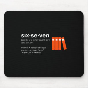 Six Seven Meme Reading Book Lover 6-7 Funny 67 Def Mouse Pad