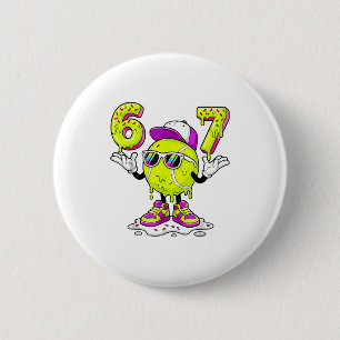 Six Seven Meme Tennis Ice Cream Drip 67 For Kids B 2 Inch Round Button