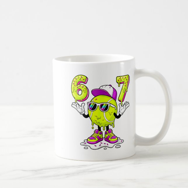 Six Seven Meme Tennis Ice Cream Drip 67 For Kids B Coffee Mug (Right)