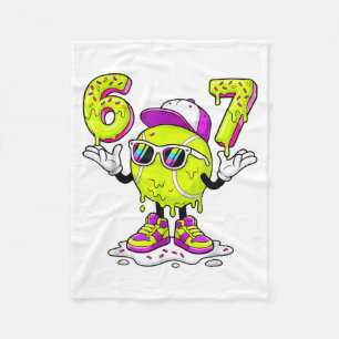 Six Seven Meme Tennis Ice Cream Drip 67 For Kids B Fleece Blanket