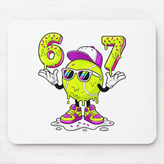 Six Seven Meme Tennis Ice Cream Drip 67 For Kids B Mouse Pad (Front)