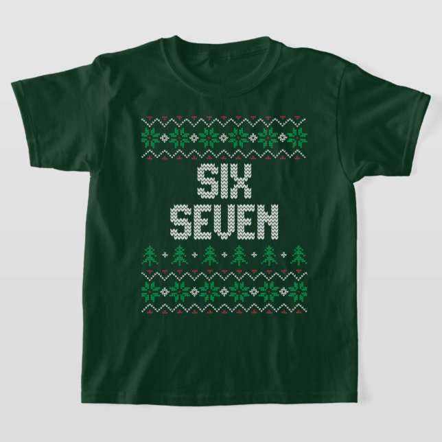 Six Seven Meme Ugly Christmas Sweater Jumper Funny (Laydown)