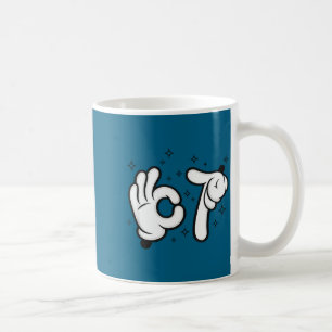 Six seven mouse kids 67 boys youth 6-7 meme hands coffee mug