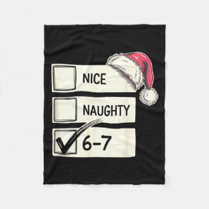 Six Seven Nice Naughty 6-7 Slang Fleece Blanket