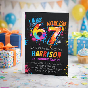 Six Seven Party Birthday Invitation