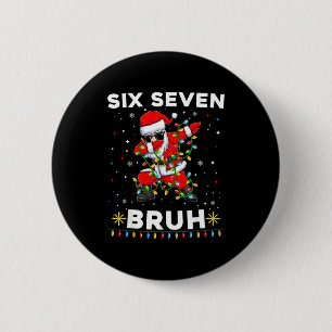 Six Seven Santa Christmas 6 7 Bruh Meme Gen Alpha 2 Inch Round Button