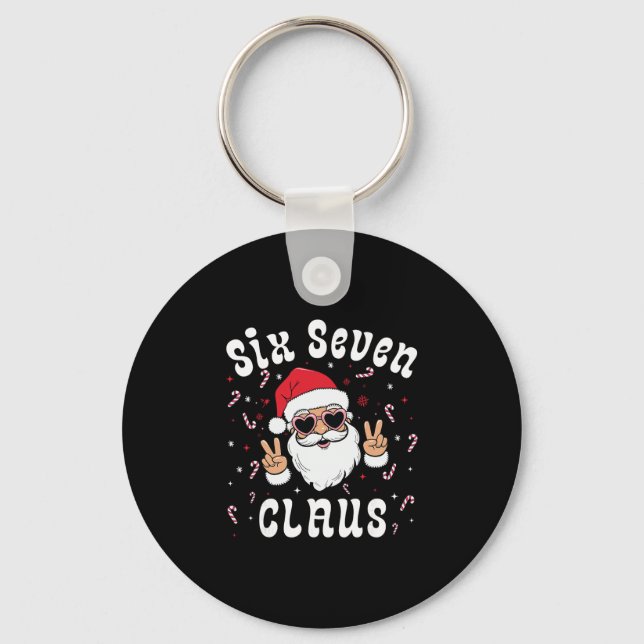 Six Seven Santa Claus Funny 67 Christmas Meme Boys Keychain (Front)