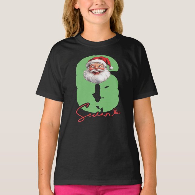 Six Seven Santa, Funny Matching T-Shirt (Front)