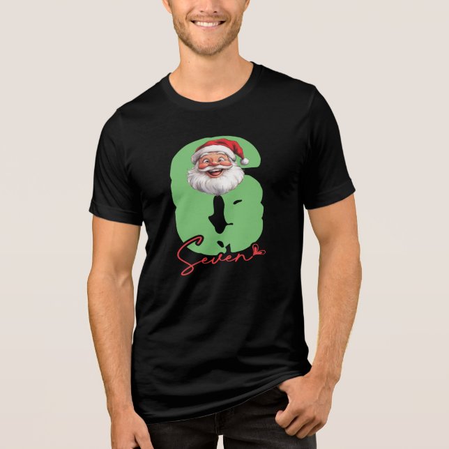 Six Seven Santa, Funny Matching Tri-Blend Shirt (Front)