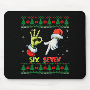 Six Seven Skeleton Meme Christmas Ugly Sweater 67  Mouse Pad