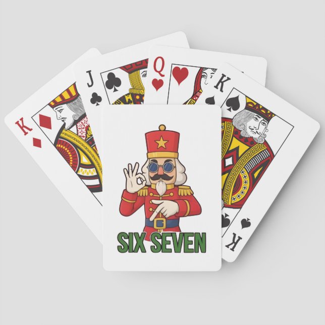 Six Seven Snowman Christmas Nutcracker 6 7 Xmas  Playing Cards (Back)