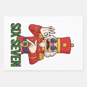 Six Seven Snowman Christmas Nutcracker 6 7 Xmas Wrapping Paper Sheet