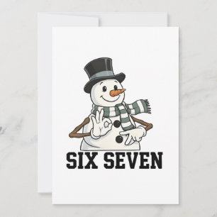 Six Seven Snowman Christmas Santa 6 7 Xmas Holiday Card