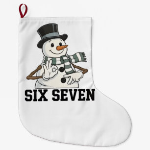 Six Seven Snowman Christmas Santa 6 7 Xmas Large Christmas Stocking
