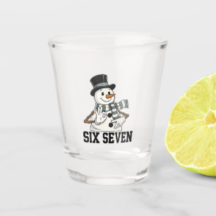 Six Seven Snowman Christmas Santa 6 7 Xmas Shot Glass