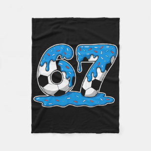 Six Seven Soccer Drip  Fleece Blanket