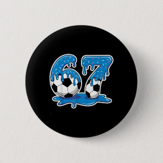 Six Seven Soccer Ice Cream Drip Funny Design 2 Inch Round Button