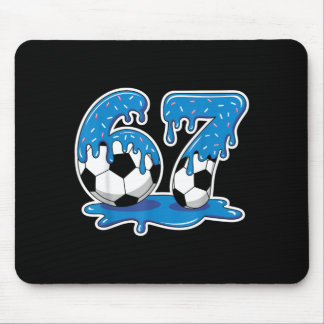 Six Seven Soccer Ice Cream Drip Funny Design Mouse Pad