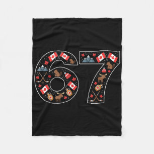 Six Seven Trending 67 Merry Christmas Canada  Fleece Blanket