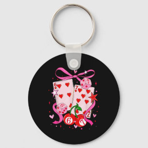 Six Seven Valentine Cards Dice 6 7 Funny Coquette Keychain