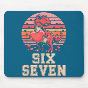 Six Seven Valentine’s Day Dinosaur T-rex For Kids  Mouse Pad