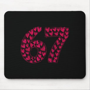 Six Seven Viral Sketch Heart 67 Cute Valentine Sch Mouse Pad