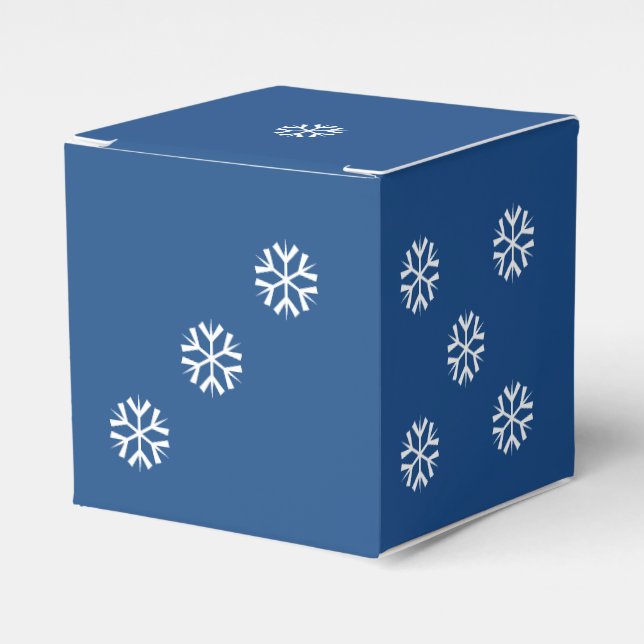 Six-Sided Die with White Snowflakes Dice Favour Bo Favor Box (Front Side)