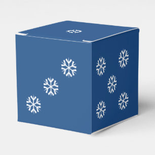 Six-Sided Die with White Snowflakes Dice Favour Favor Box