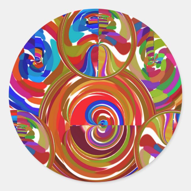 Six Sigma Circles - Reiki Colour Therapy Plates V8 Classic Round Sticker (Front)