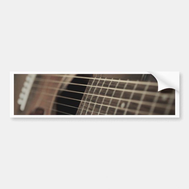 Six String Acoustic Guitar Bumper Sticker (Front)