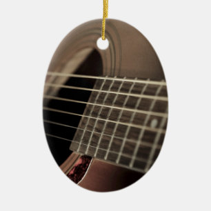Six String Acoustic Guitar Ceramic Ornament