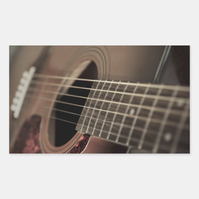Six String Acoustic Guitar Sticker (Front)