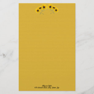 Six Sunflowers Floral Header Arch Custom  Stationery