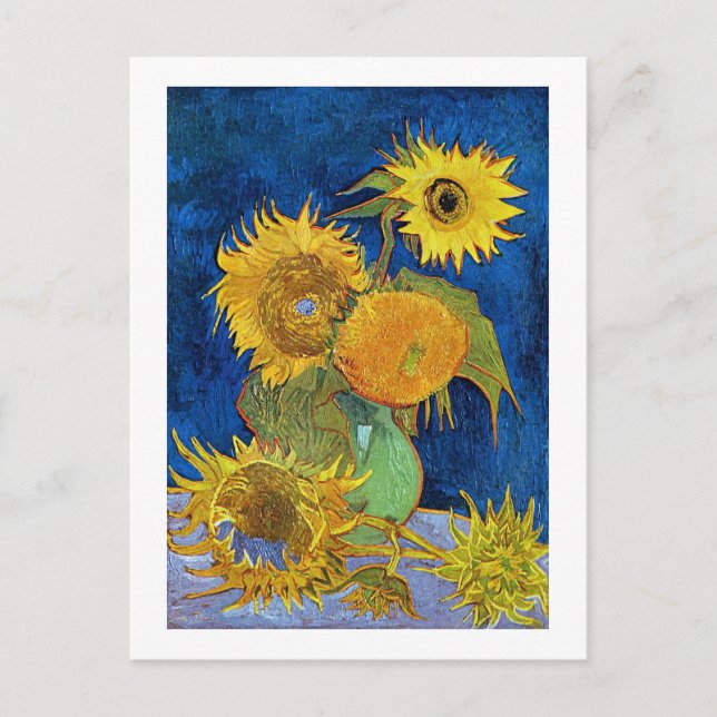 Six Sunflowers, Van Gogh Postcard (Front)