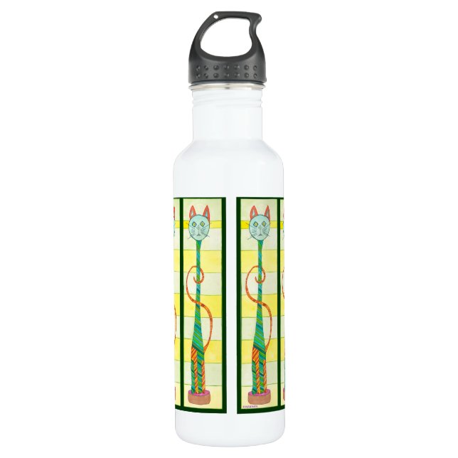 Six Tall Cats Waterbottle 710 Ml Water Bottle (Front)