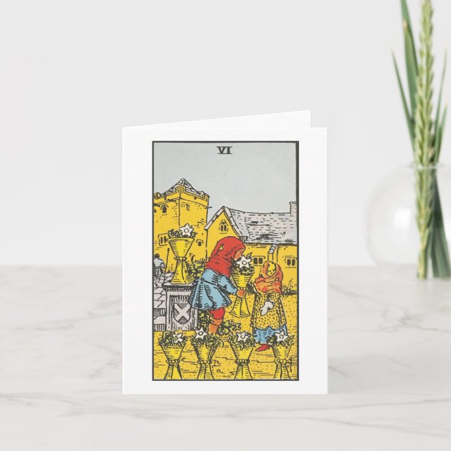 Six tasses carte blanche - Rider Waite Smith tarot (Devant)
