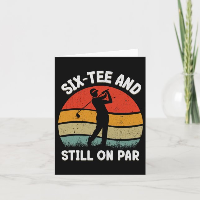 Six Tee Golf Birthday Party 60th Birthday Golfer O Card (Front)