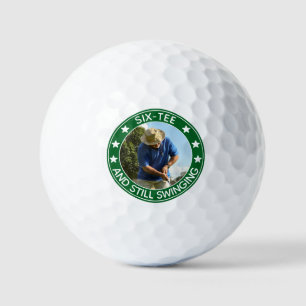 Six-tee Still Swinging Personalized 60th Birthday Golf Balls